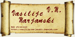 Vasilije Marjanski vizit kartica